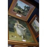 A selection of framed and glazed prints including Constable interest