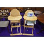 Two modern high chairs