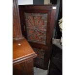 A Victorian stained frame corner display having double lead glazed sections, height approx. 128cm