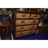 A Victorian stained frame chest of two over three drawers , dimensions approx. W122 D56 H122cm