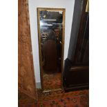 A gilt frame full length mirror, approx. 127 x 35cm, minimal damage to frame