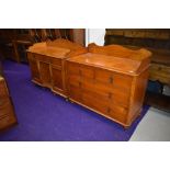 A Victorian stained frame washstand and similar chest of two over two drawers