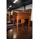 A 19th Century mahogany slope front teachers or preachers desk, dimensions approx. W60 D53 H95cm