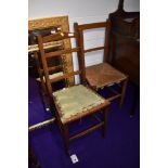 Two (not pair) Victorian bedroom chairs