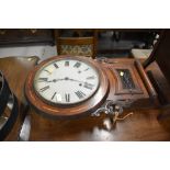 A late 19/early 20th Century wall clock, diameter approx. 42cm