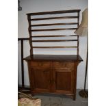 An Arts and Crafts style golden oak open back dresser, approx width 122cm, real quality piece, looks