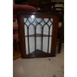 An Edwardian mahogany and inlaid corner wall display cabinet, approx. W53cm H64cm