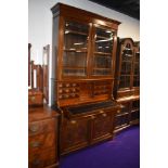 A Victorian mahogany or walnut secretaire bookcase, width approx. 114cm, height 220cm