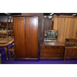 A stag wardrobe and dressing table