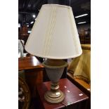 A modern table lamp, in a classical style