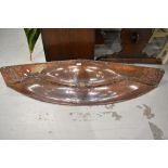 An Arts and Crafts style copper canopy , width approx. 140cm