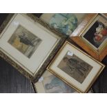 A selection of prints, portrait studies, inc Baxter, 15 x 20cm, framed and glazed