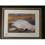 A watercolour, Vivienne Pooley, Reflections in Easedale Tarn, signed and attributed verso, 16 x