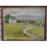 An oil painting on board, Mary Armour, lowlands landscape, signed, 46 x 61cm, framed