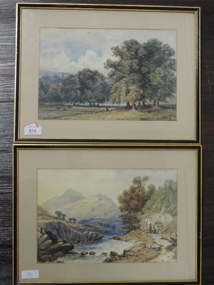 A pair of watercolours, landscapes, 20 x 29cm, framed