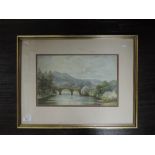A watercolour, river landscape, 19th century, 22 x 34cm, framed and glazed