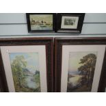 A pair of prints, Spring Time Borrowdale, and Evening Derwentwater 1932, framed and glazed, a print,
