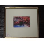 A wax picture, Tiana Marie, Fire and Brimstone, signed, attributed verso, 10 x 15cm, framed and