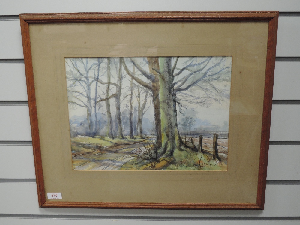 A watercolour, Wheeler, woodland track, signed, 27 x 37cm, framed and glazed