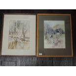 Two watercolours, Rosemary Jones, Swansea Valley, attributed verso, 35 x 25cm, framed and glazed,