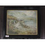 An oil painting, A Gardner, Cottage by the Loch, signed and dated (19)24, and attributed verso, 25 x
