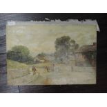 An oil painting, Rollet, village scene, signed 30 x 44cm