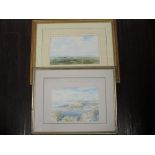 Two watercolours, Gilbert Davies, country landscapes, signed, 20 x 29cm, framed and glazed