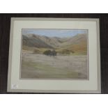 A pastel sketch, Mary Yates, Riggendale and Mardale, monogrammed and attributed verso, 27 x 36cm,