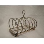 A large six slice toast rack of plain curved form, Sheffield 1922, Harrison Brothers & Howson,