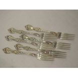 An early 20th century set of six American silver table forks by Reed & Barton in the Intaglio