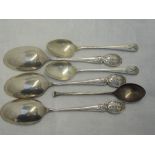 Three silver presentation spoons regarding Penrith miniature rifle club having moulded decoration to