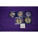 Five Royalty Large Medallions, approx 7.6cm, Diana x2, Queen Elizabeth, The Three Kings and Duke and