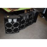 Two pairs of Black Dwarf loaded speaker cabinets