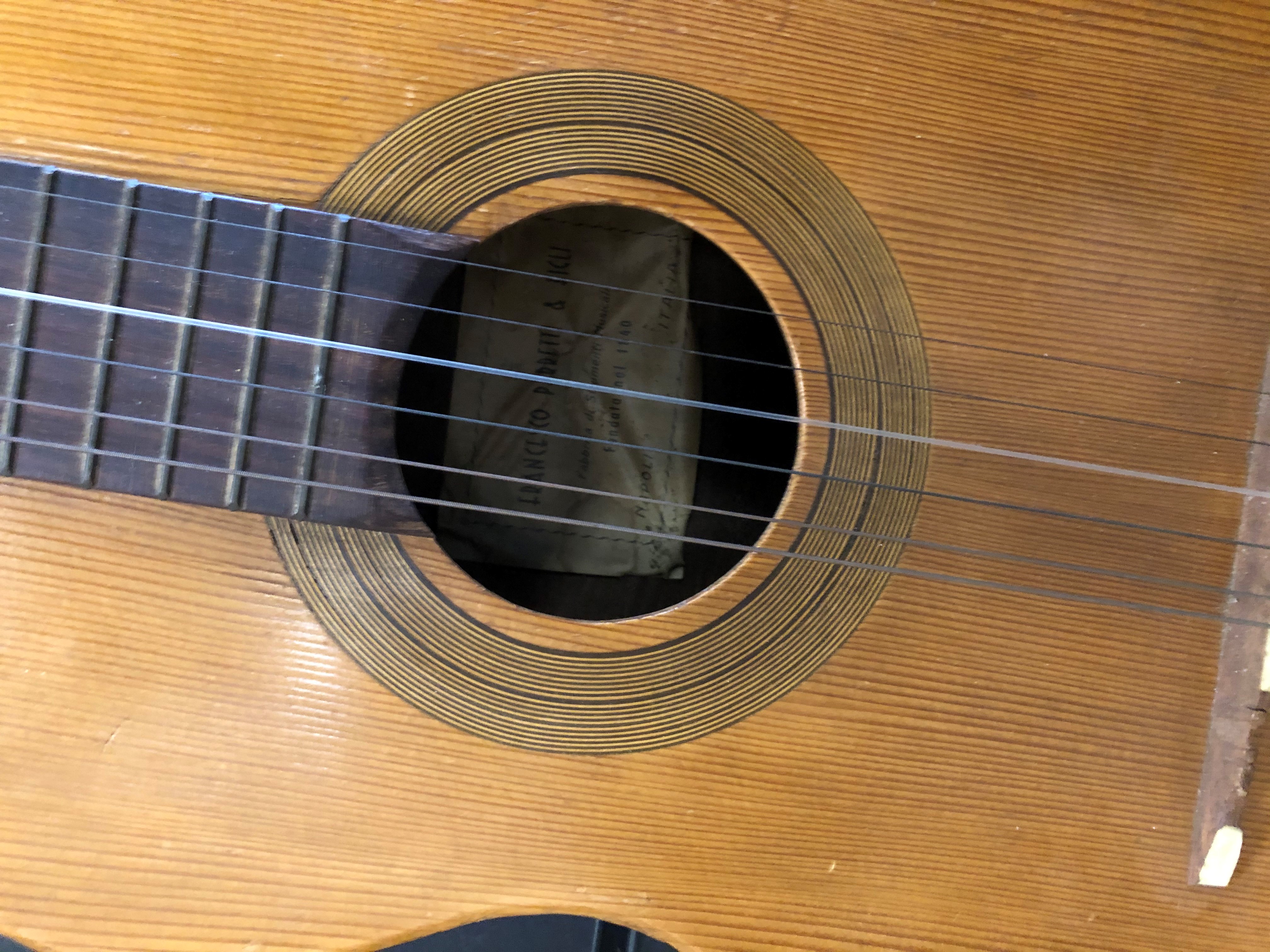 A vintage Parlour guitar, labelled Francesco Perretti and Figli, Napoli - Image 2 of 7