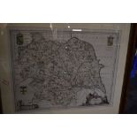 Antiquarian Map. [Blaeu] - Ducatus Eboracensis Anglice Yorkshire. Later outline colouring, with