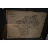 Antiquarian Map. T. L. Murray - Westmorland. 1832. With faint outline colour, framed and glazed. (