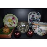 A selection of ceramics including Losol ware serving dish and Masons