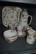 A part coffee service by Royal Worcester Pekin Butterfly Branch design only one saucer being damaged