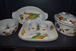 A collection of Royal Worcester Evesham serving bowls, ramekins and a tureen.