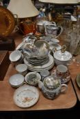 A large mixed quantity of oriental ceramics including lithophane and hand tinted items.