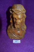 An Olive wood carved figure head of Jesus