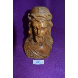 An Olive wood carved figure head of Jesus