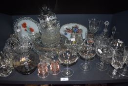 A large collection of vintage glass including Babysham glasses, fruit bowl, dishes and much more.