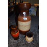 Three pieces of mid century studio pottery including large Austrian vase, west German and similar.