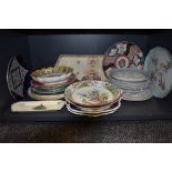 A selection of ceramic plates including Montons bowl and similar Spode late bowl also Myott ye old
