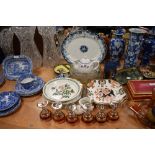 A selection of ceramics including Portmeirion Botanical plate and Royal Crown Derby bowl