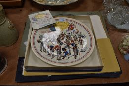 A Wedgwood The battle of Waterloo plate,London news silver jubilee, naval and George V ephemera.