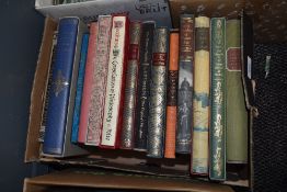 A box of books including history interest.