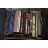 A box of books including history interest.