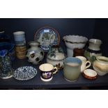 A good selection of modern and later studio pottery including Killarney Rossmore and Ullrich